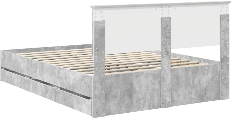 Lovos rėmas Betono pilka 140 x 200 cm Inžinerinė mediena