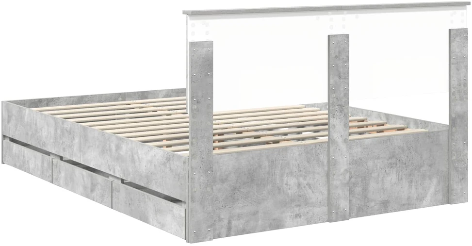 Lovos rėmas Betono pilka 140 x 200 cm Inžinerinė mediena