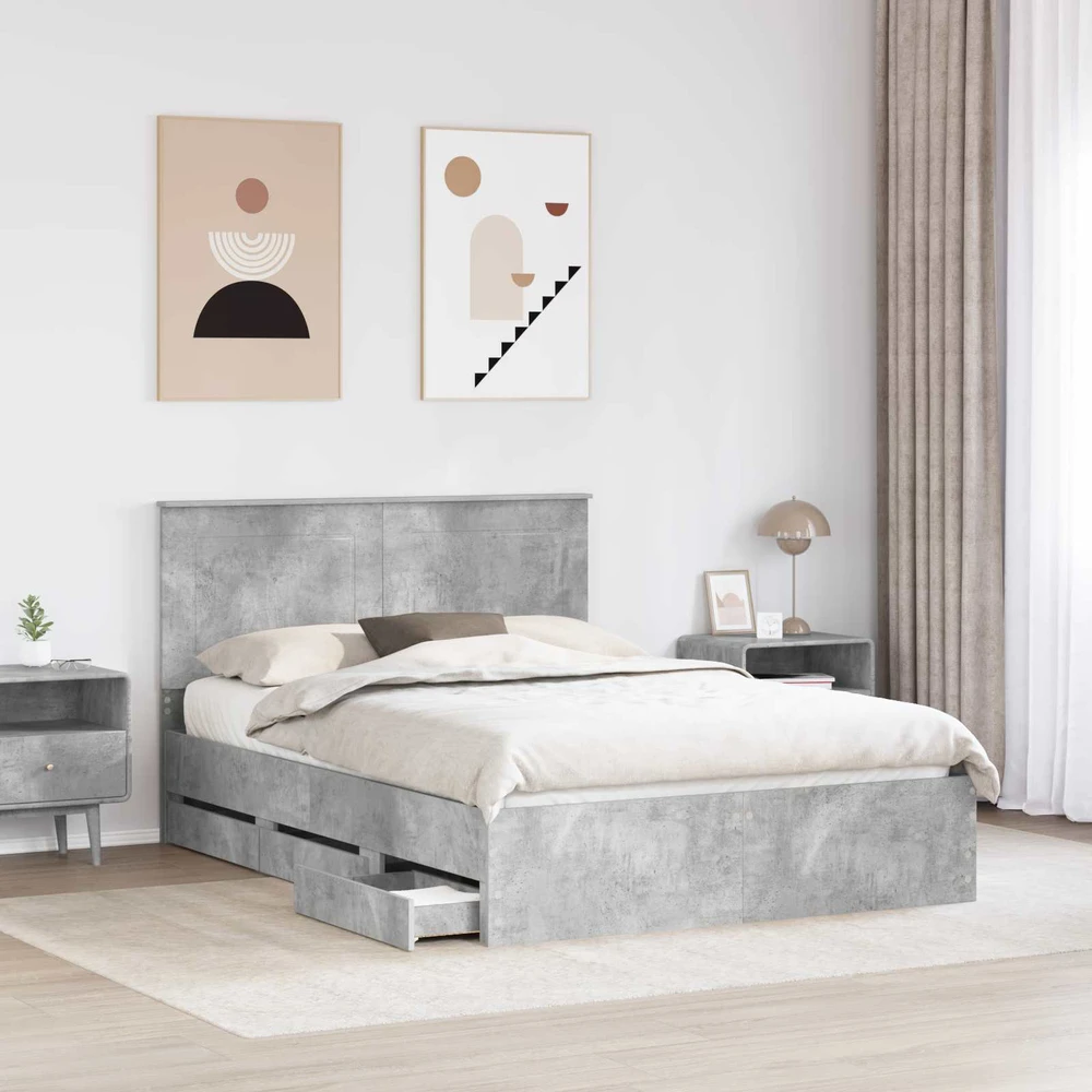 Lovos rėmas Betono pilka 140 x 200 cm Inžinerinė mediena