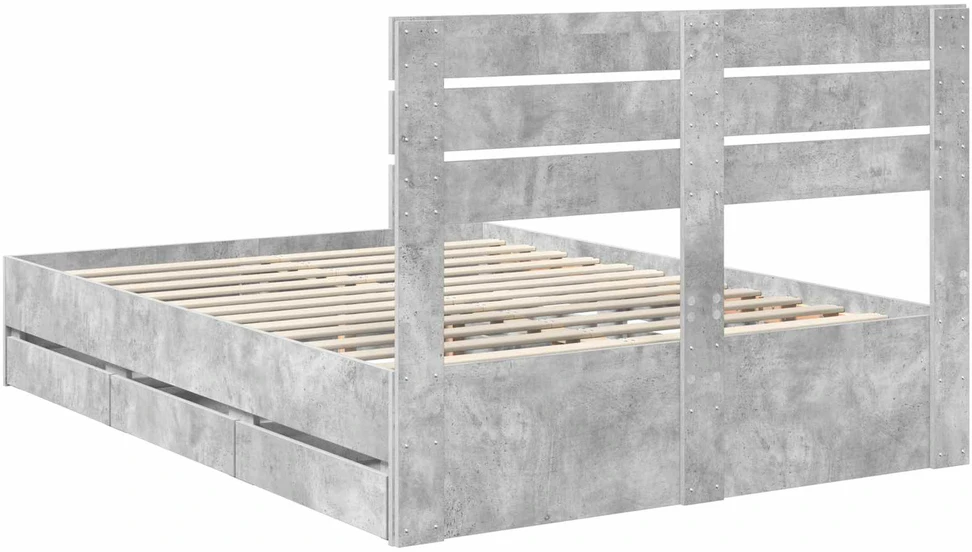 Lovos rėmas Betono pilka 140 x 200 cm Inžinerinė mediena