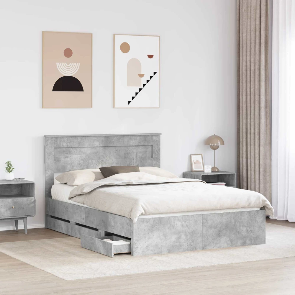 Lovos rėmas Betono pilka 150 x 200 cm Inžinerinė mediena
