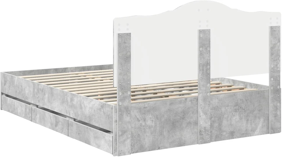 Lovos rėmas Betono pilka 150 x 200 cm Inžinerinė mediena