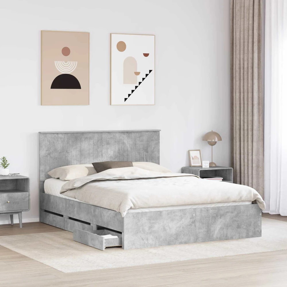 Lovos rėmas Betono pilka 150 x 200 cm Inžinerinė mediena