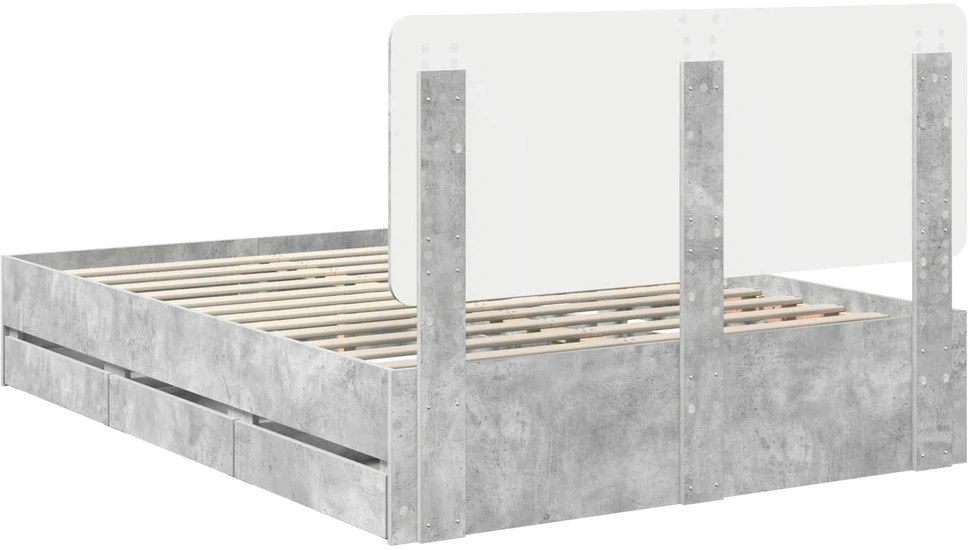 Lovos rėmas Betono pilka 150 x 200 cm Inžinerinė mediena