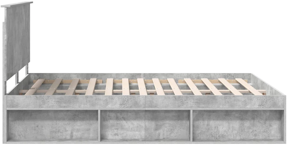 Lovos rėmas Betono pilka 150 x 200 cm Kietos pušies mediena
