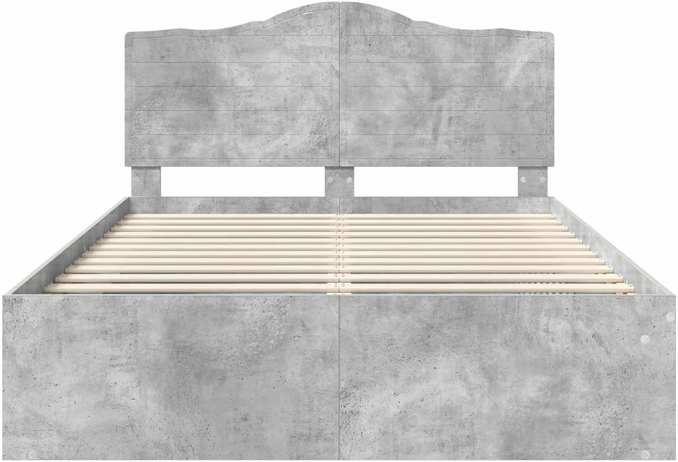 Lovos rėmas Betono pilka 150 x 200 cm Kietos pušies mediena