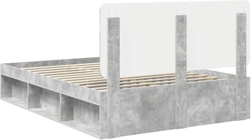 Lovos rėmas Betono pilka 150 x 200 cm Kietos pušies mediena