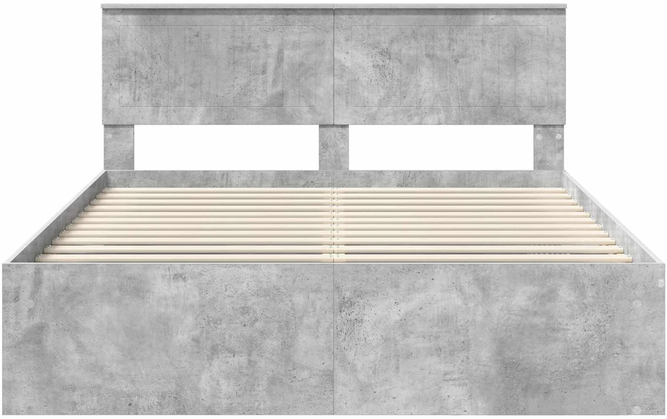 Lovos rėmas Betono pilka 150 x 200 cm Kietos pušies mediena