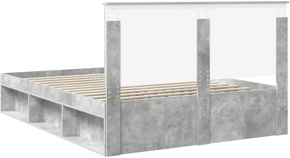 Lovos rėmas Betono pilka 150 x 200 cm Kietos pušies mediena