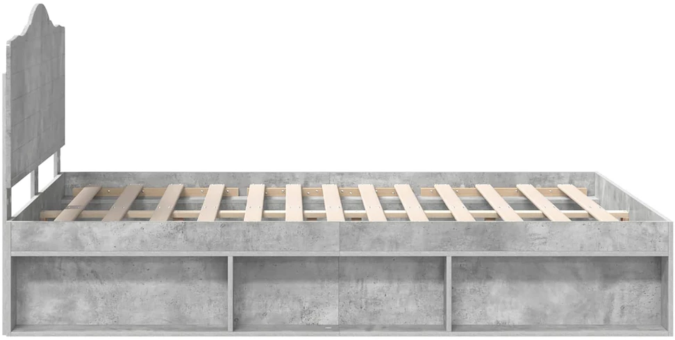 Lovos rėmas Betono pilka 150 x 200 cm Kietos pušies mediena