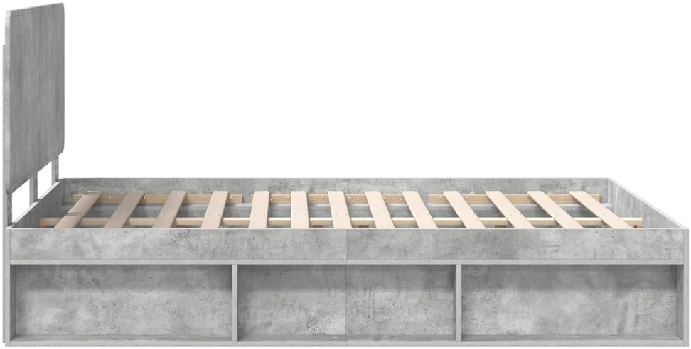 Lovos rėmas Betono pilka 150 x 200 cm Kietos pušies mediena