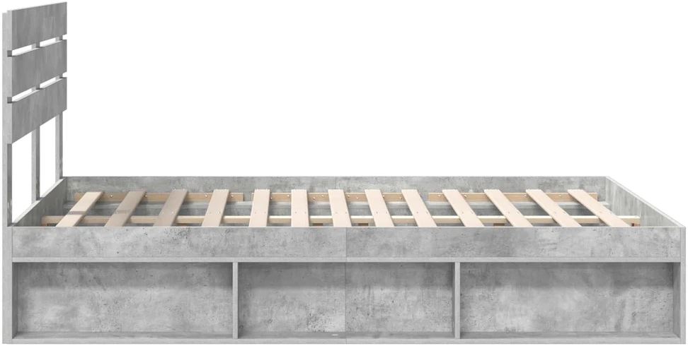 Lovos rėmas Betono pilka 150 x 200 cm Kietos pušies mediena