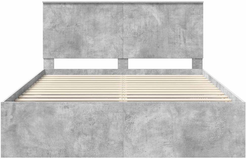 Lovos rėmas Betono pilka 150 x 200 cm Kietos pušies mediena