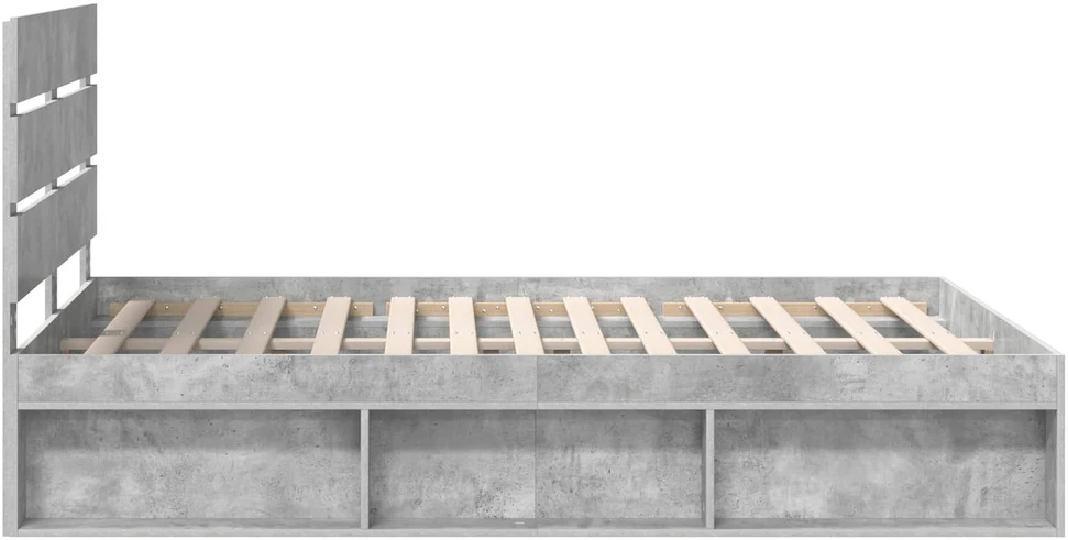 Lovos rėmas Betono pilka 150 x 200 cm Kietos pušies mediena