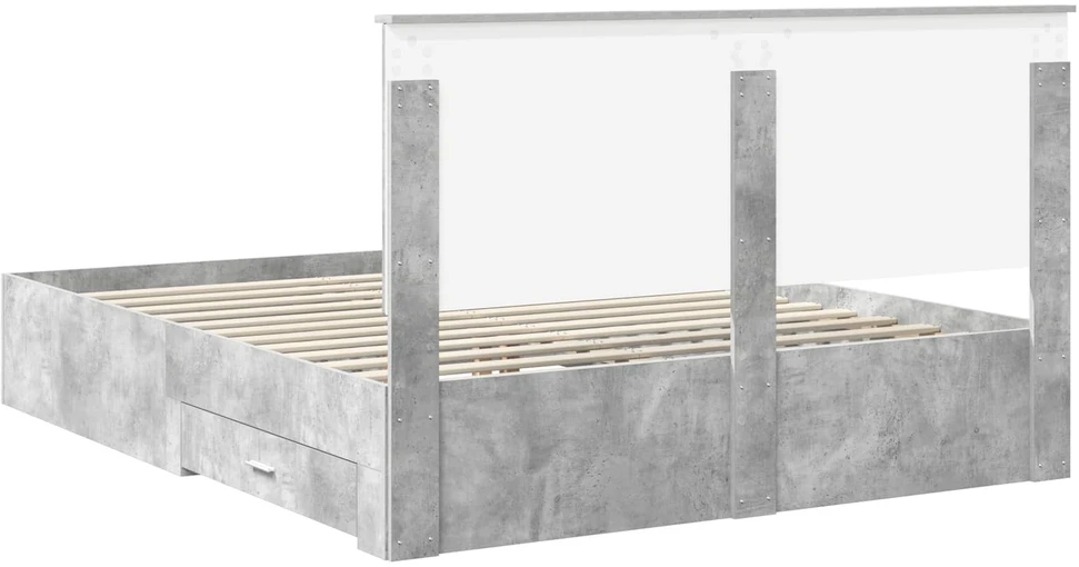 Lovos rėmas Betono pilka 160 x 200 cm Apdirbta mediena