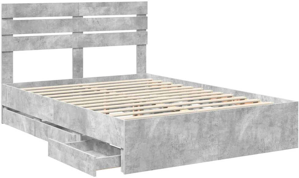 Lovos rėmas Betono pilka 160 x 200 cm Inžinerinė mediena