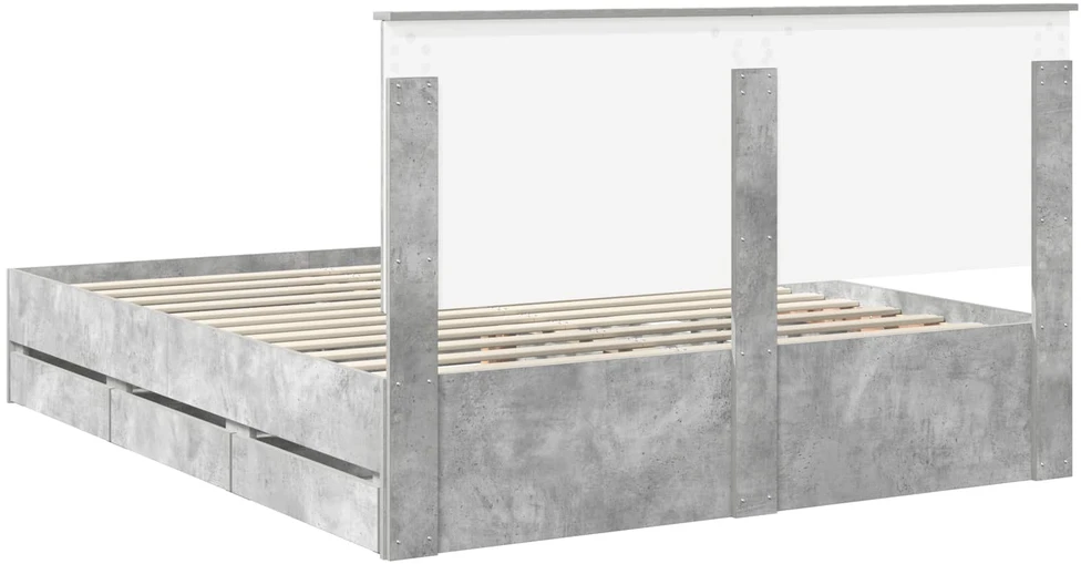 Lovos rėmas Betono pilka 160 x 200 cm Inžinerinė mediena