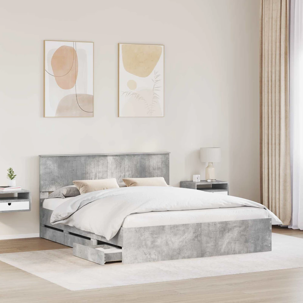 Lovos rėmas Betono pilka 160 x 200 cm Inžinerinė mediena