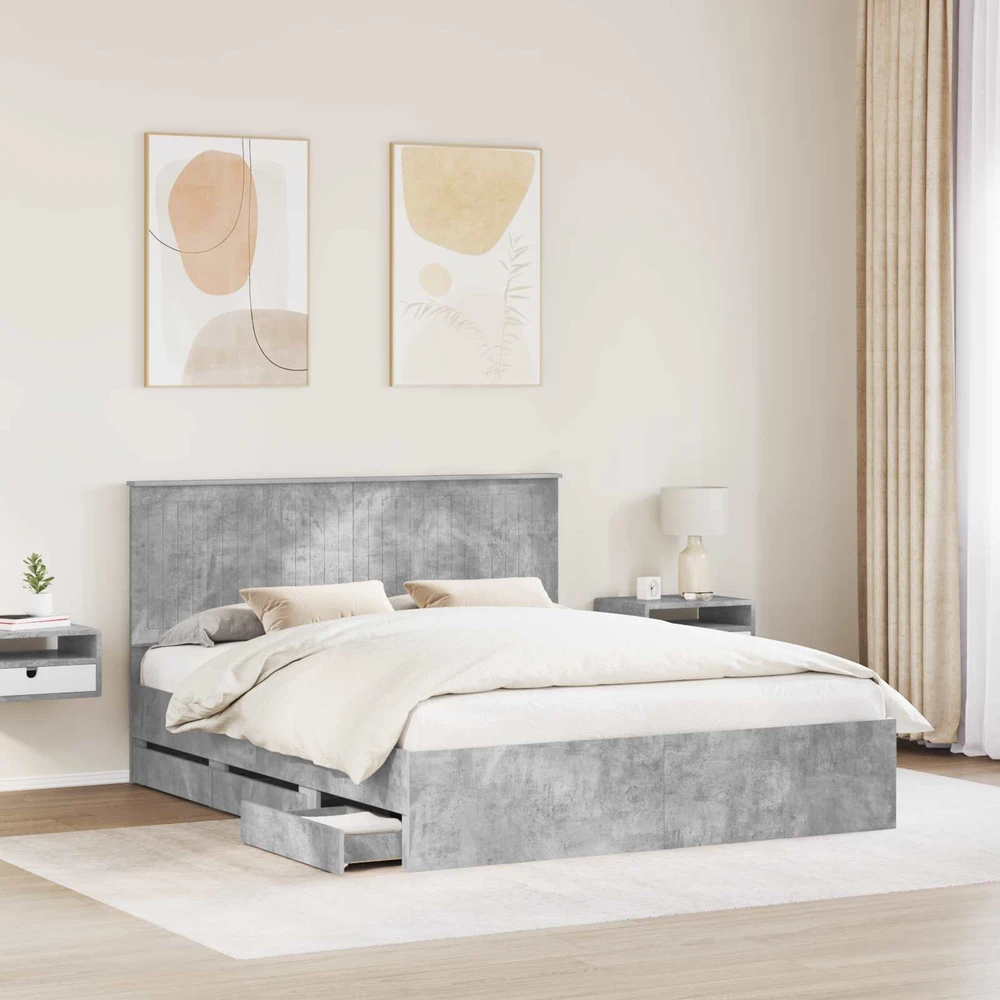 Lovos rėmas Betono pilka 160 x 200 cm Inžinerinė mediena