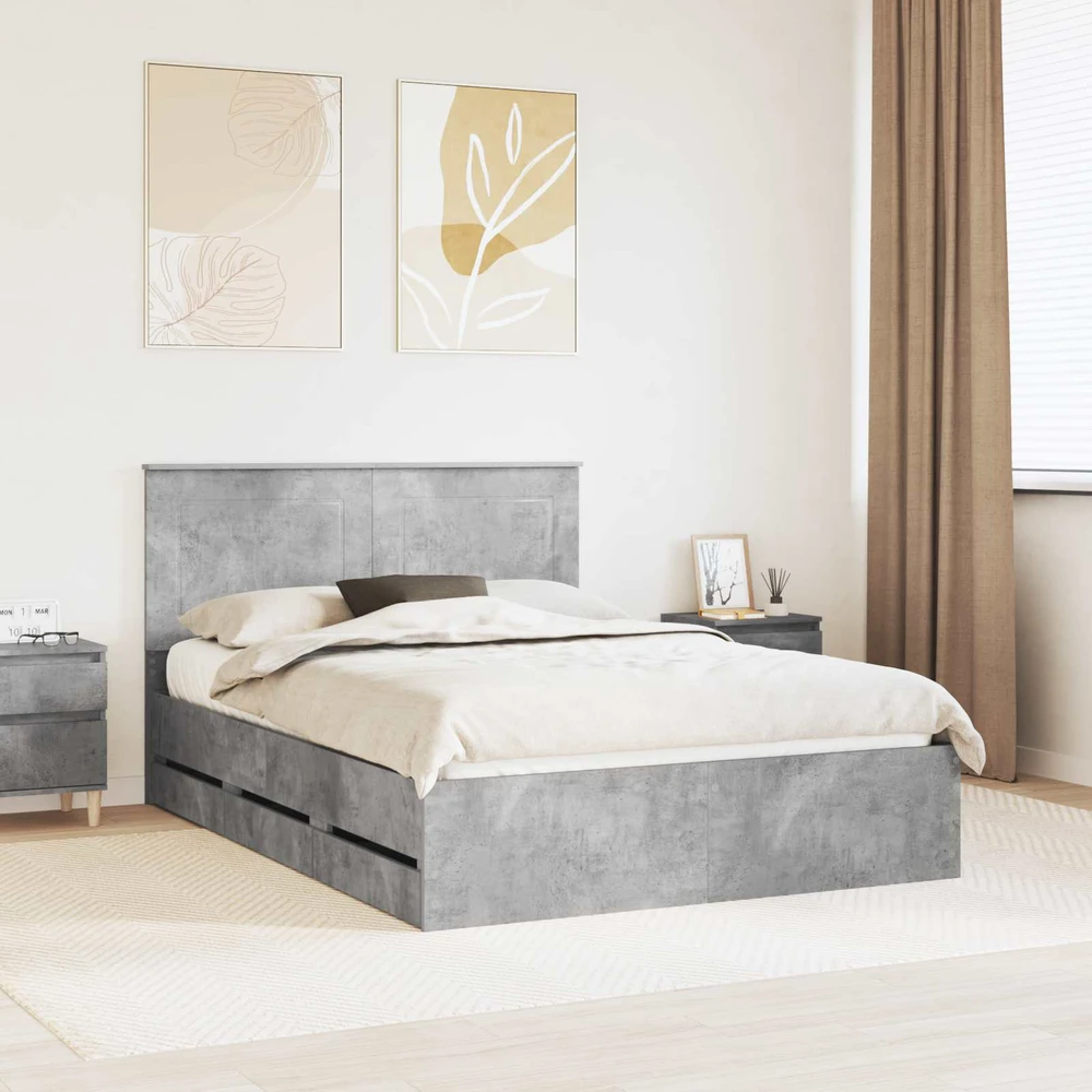 Lovos rėmas Betono pilka 160 x 200 cm Inžinerinė mediena
