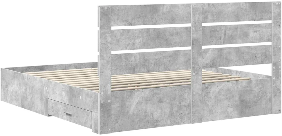 Lovos rėmas Betono pilka 180 x 200 cm Apdirbta mediena