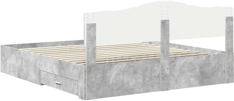 Lovos rėmas Betono pilka 180 x 200 cm Apdirbta mediena