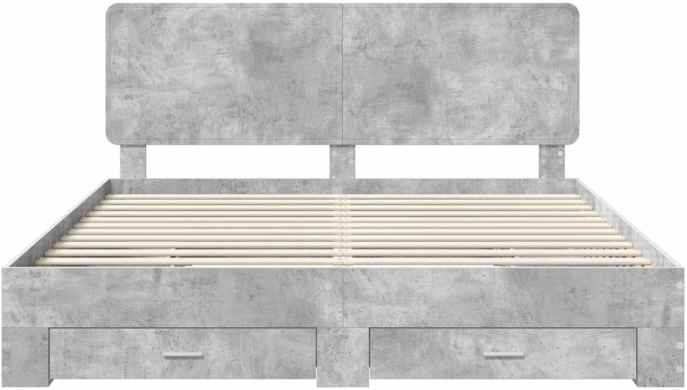 Lovos rėmas Betono pilka 180 x 200 cm Apdirbta mediena