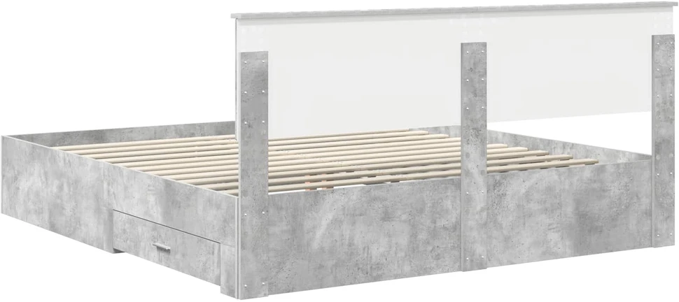 Lovos rėmas Betono pilka 180 x 200 cm Apdirbta mediena