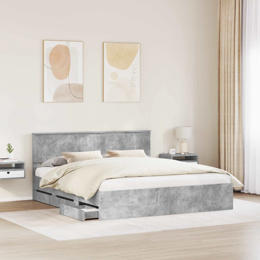 Lovos rėmas Betono pilka 180 x 200 cm Inžinerinė mediena
