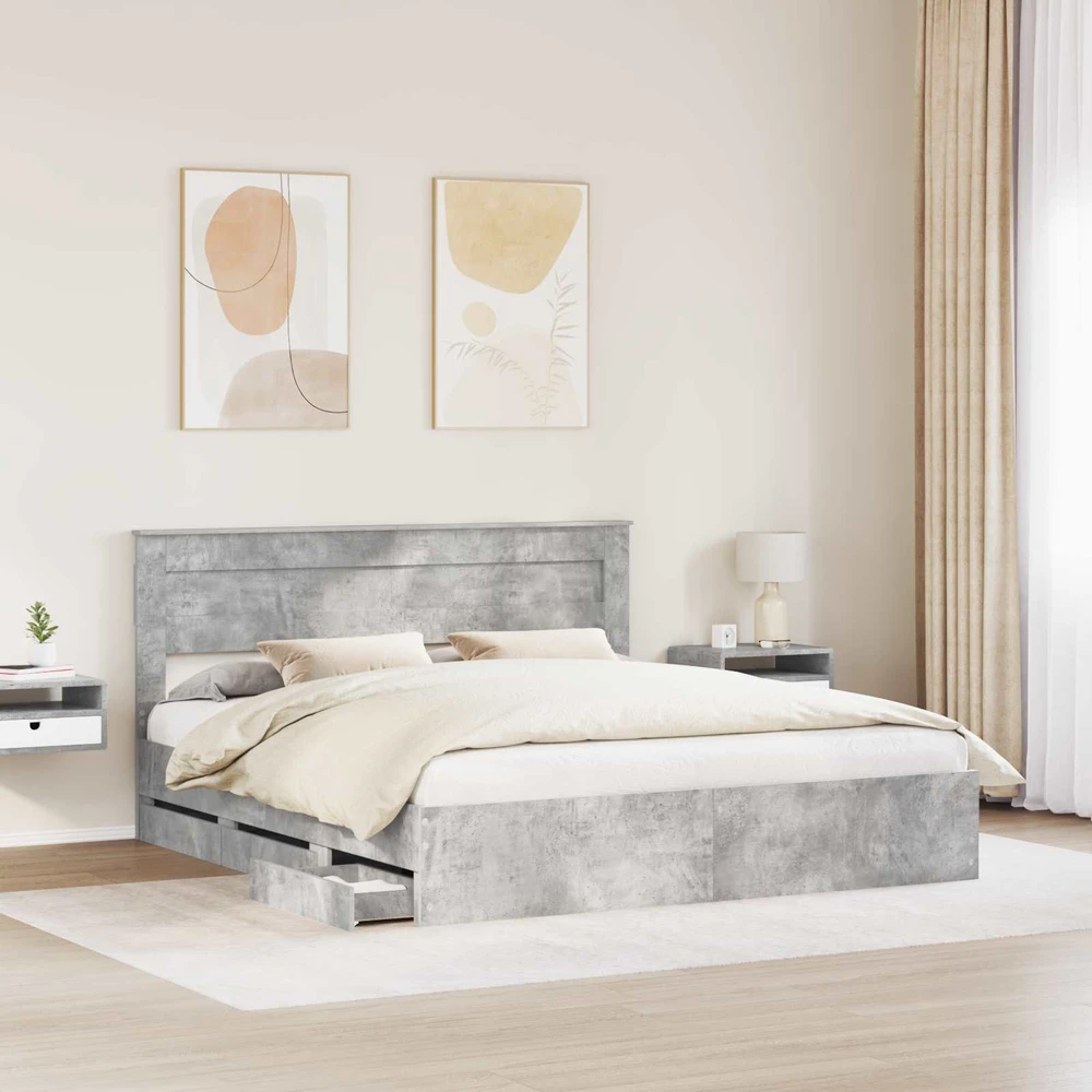 Lovos rėmas Betono pilka 180 x 200 cm Inžinerinė mediena