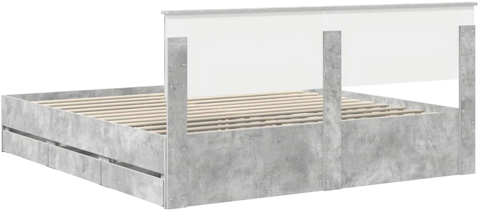 Lovos rėmas Betono pilka 180 x 200 cm Inžinerinė mediena