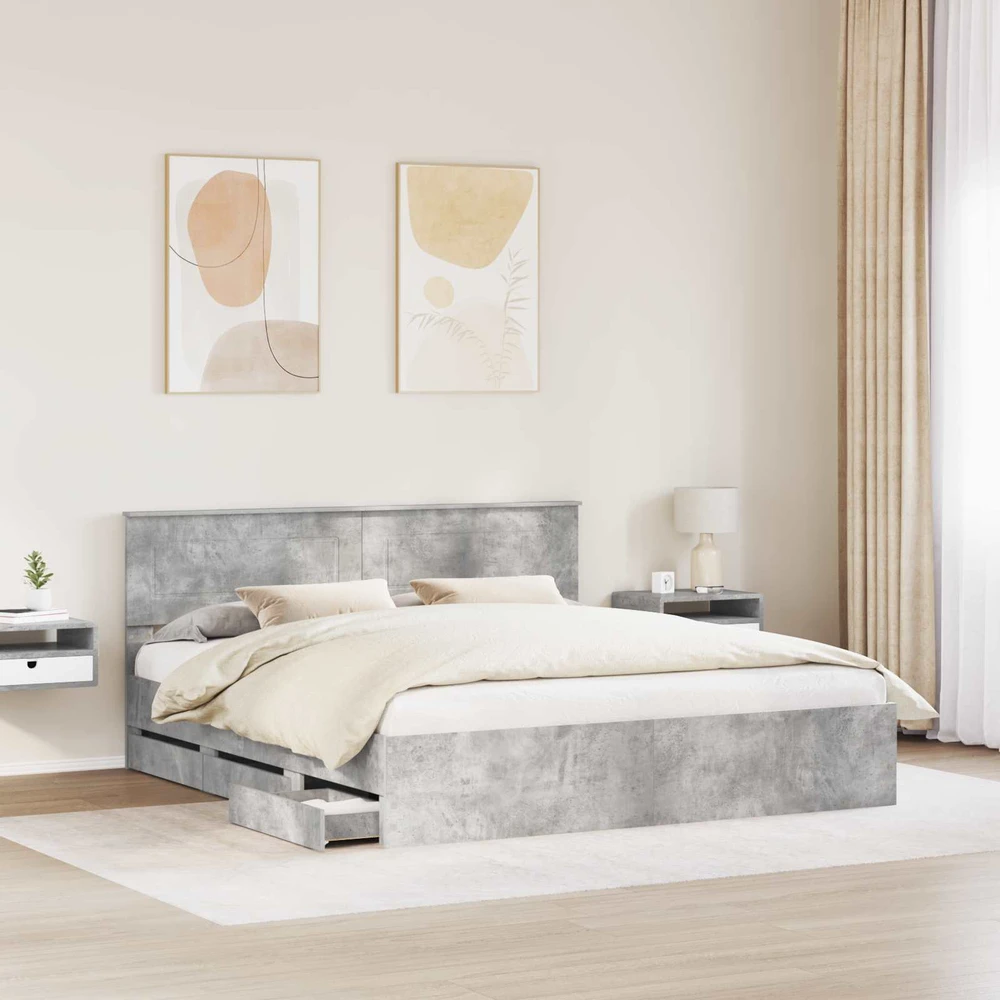 Lovos rėmas Betono pilka 180 x 200 cm Inžinerinė mediena
