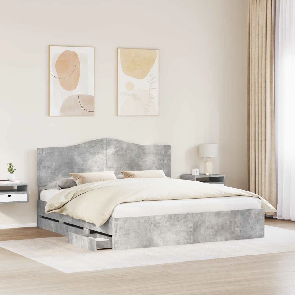 Lovos rėmas Betono pilka 180 x 200 cm Inžinerinė mediena