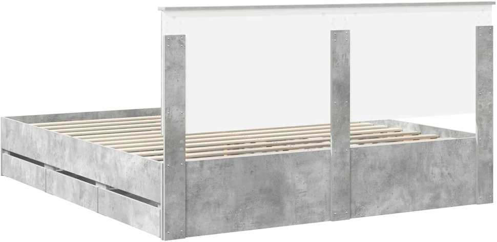 Lovos rėmas Betono pilka 180 x 200 cm Inžinerinė mediena