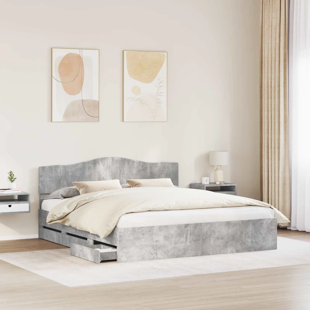Lovos rėmas Betono pilka 180 x 200 cm Inžinerinė mediena