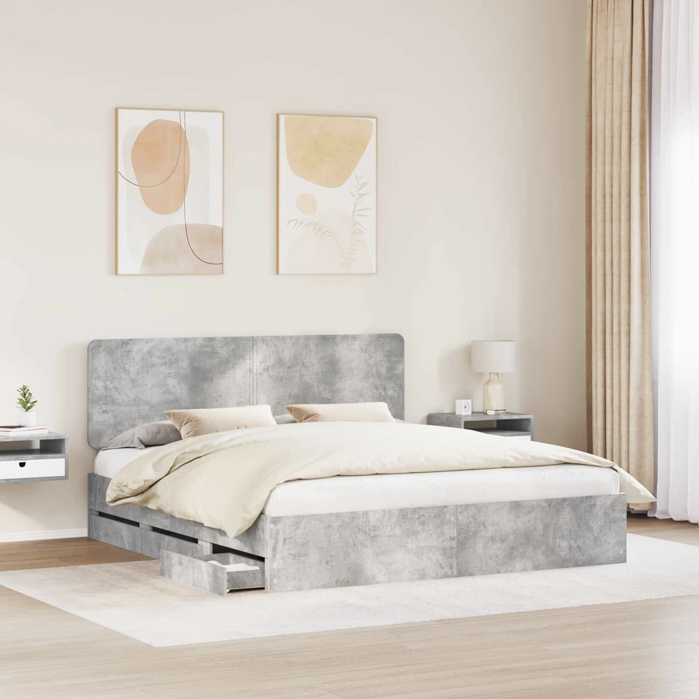 Lovos rėmas Betono pilka 180 x 200 cm Inžinerinė mediena