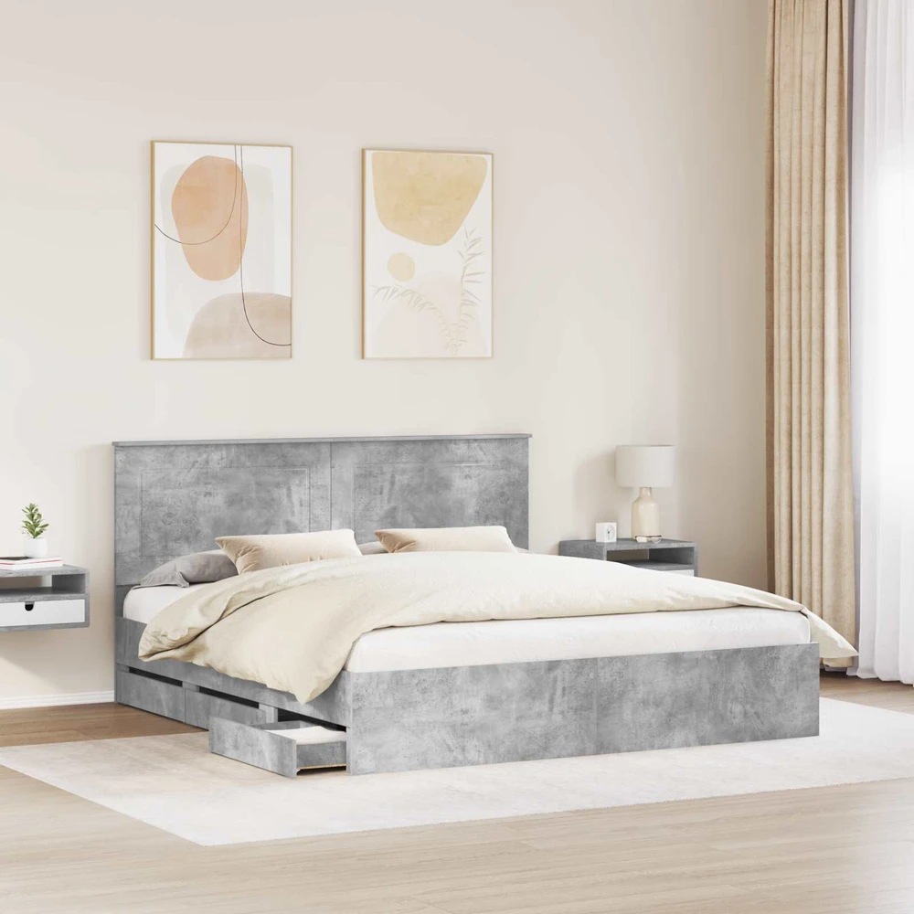 Lovos rėmas Betono pilka 180 x 200 cm Inžinerinė mediena