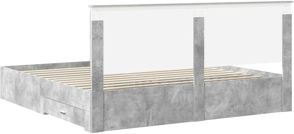 Lovos rėmas Betono pilka 200 x 200 cm Apdirbta mediena