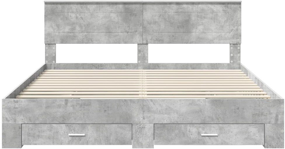 Lovos rėmas Betono pilka 200 x 200 cm Apdirbta mediena