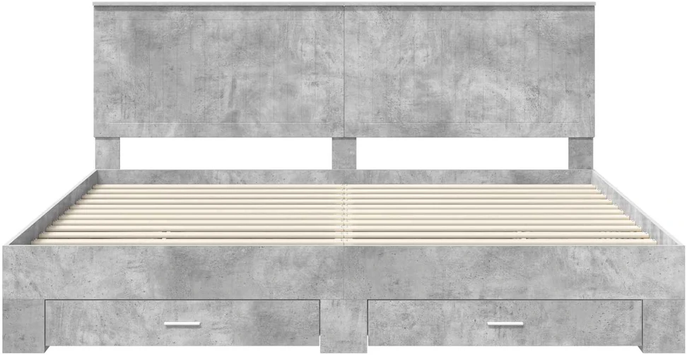 Lovos rėmas Betono pilka 200 x 200 cm Apdirbta mediena