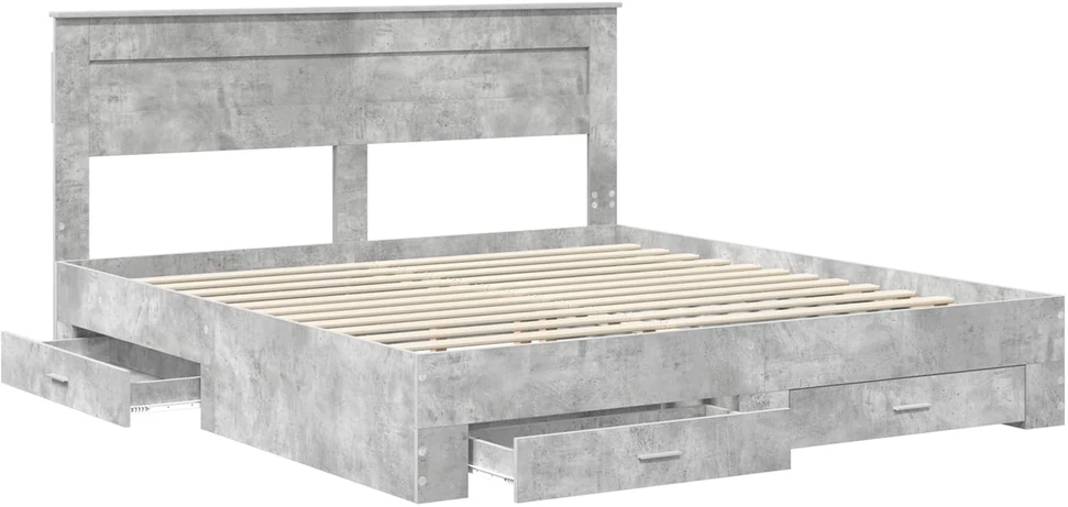 Lovos rėmas Betono pilka 200 x 200 cm Apdirbta mediena