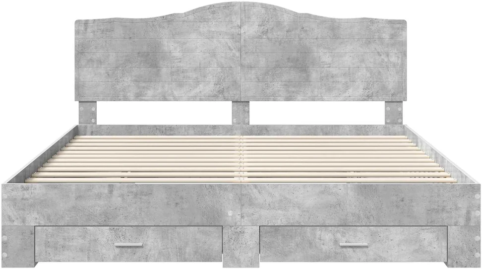 Lovos rėmas Betono pilka 200 x 200 cm Apdirbta mediena