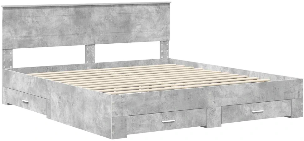 Lovos rėmas Betono pilka 200 x 200 cm Apdirbta mediena