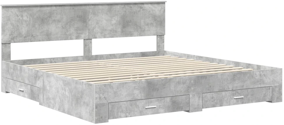 Lovos rėmas Betono pilka 200 x 200 cm Apdirbta mediena