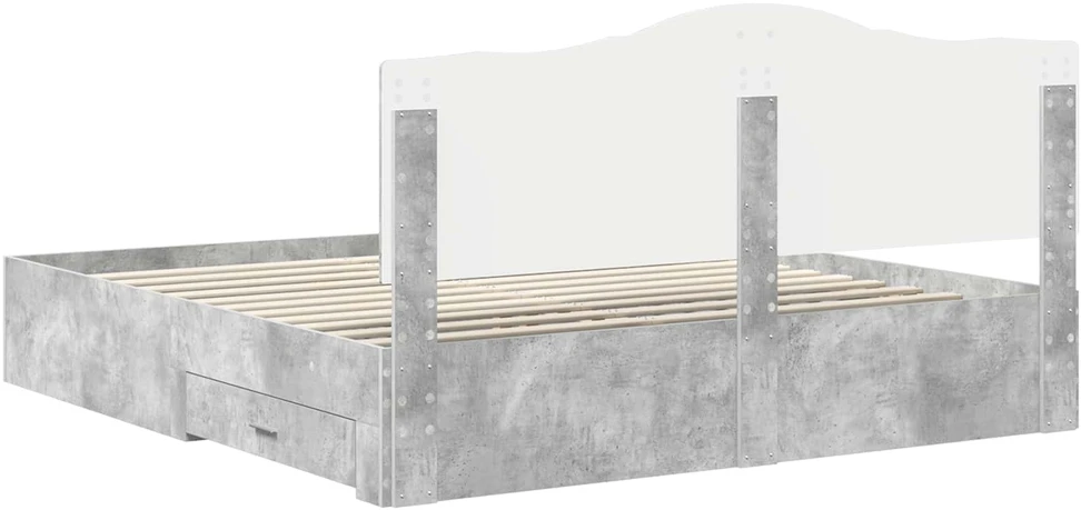 Lovos rėmas Betono pilka 200 x 200 cm Apdirbta mediena