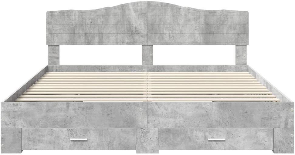 Lovos rėmas Betono pilka 200 x 200 cm Apdirbta mediena