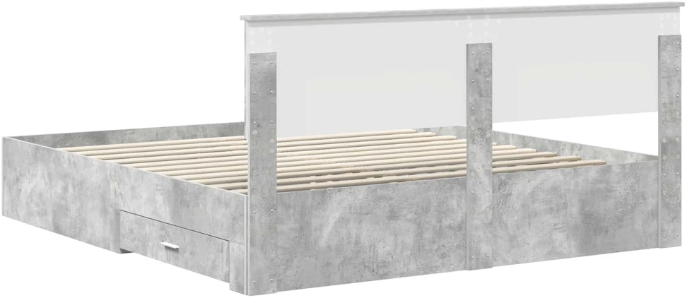 Lovos rėmas Betono pilka 200 x 200 cm Apdirbta mediena