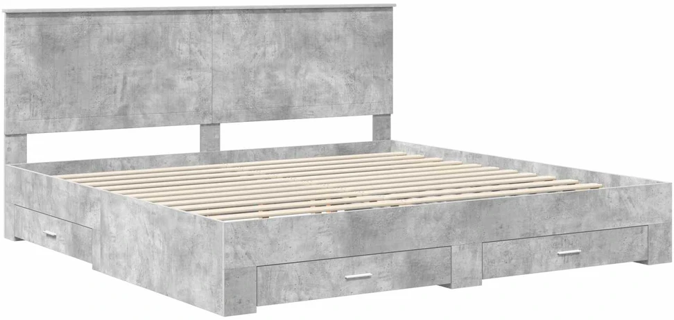 Lovos rėmas Betono pilka 200 x 200 cm Apdirbta mediena