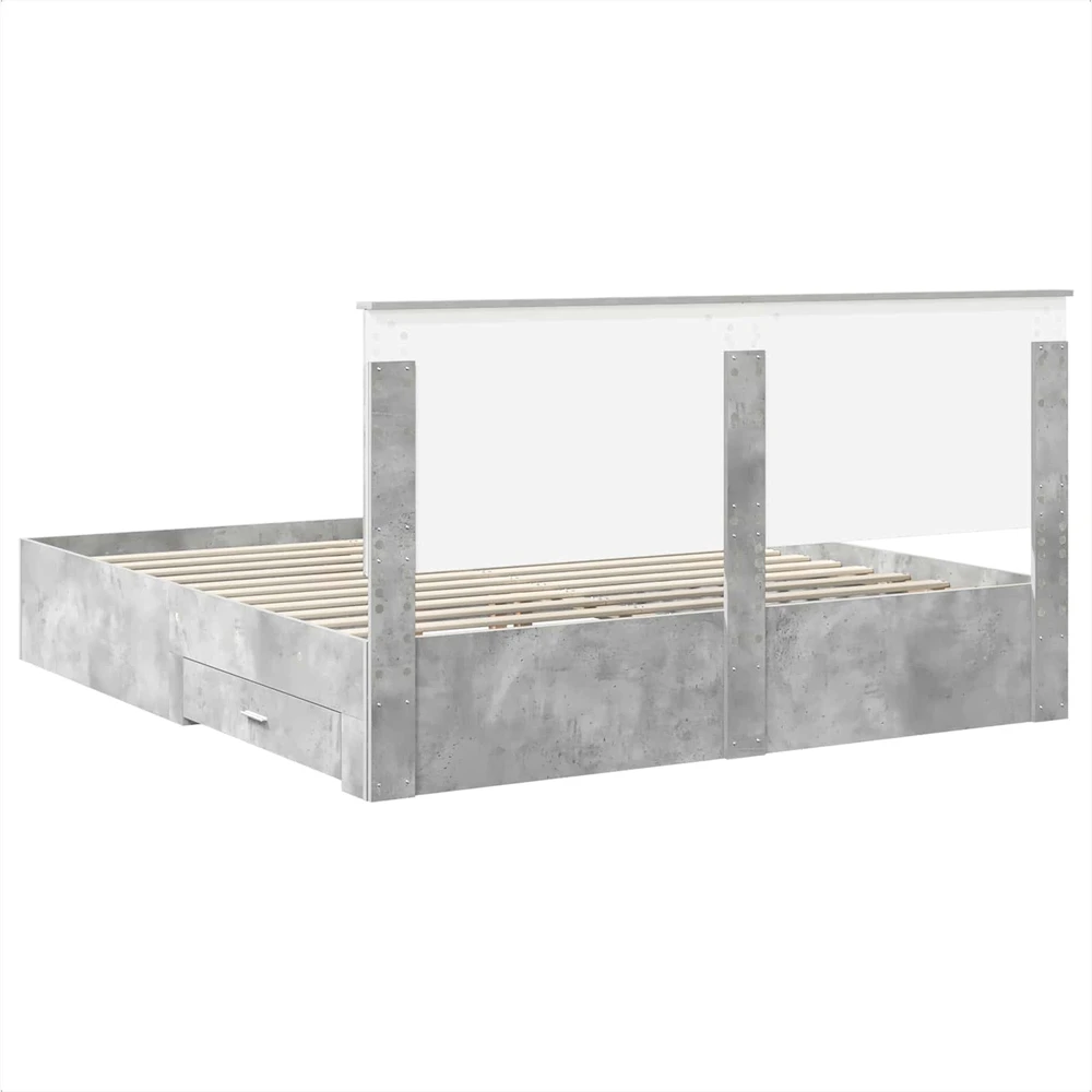 Lovos rėmas Betono pilka 200 x 200 cm Apdirbta mediena