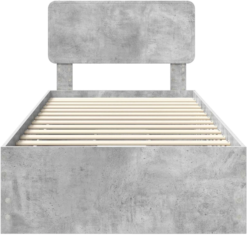 Lova Lovos rėmas Betono Pilka 75 x 190 cm Dirbtinė mediena